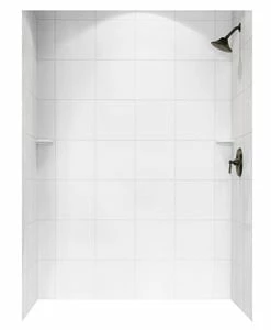 Budget 🔥 Swan Corporation 72-1/2 x 36 x 62 in. Swanstone Square Shower Wall Kit in White 👍