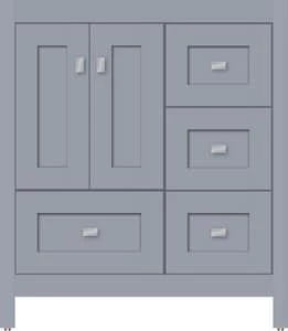 New ๐ Strasser Woodenworks Alki Essence 30 x 21 x 34-1/2 in. Floor Mount Vanity with 4-Drawer in Satin Silver โญ