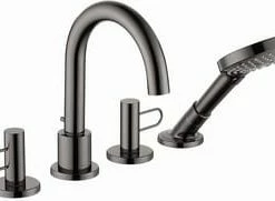 Flash Sale 🤩 AXOR Uno Two Handle Roman Tub Faucet in Polished Black Chrome with Trim 😍