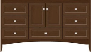 Budget ๐ Strasser Woodenworks Wallingford 60 x 21 x 34-1/2 in. Floor Mount Vanity with 5-Drawer in Pecan Cherry โจ