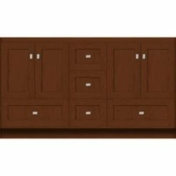 Cheapest 🥰 Strasser Woodenworks Montlake 60 x 21 x 34-1/2 in. Floor Mount Vanity with 3-Drawer in Pecan Cherry 👏