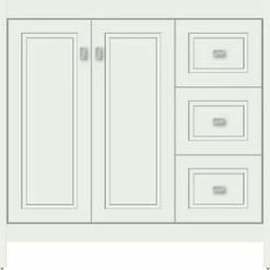 Buy 😀 Strasser Woodenworks Alki View 36 x 18 x 34-1/2 in. Floor Mount Vanity with 3-Drawer in Powder Grey 💯