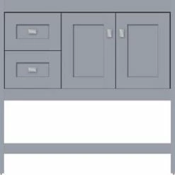 Outlet 💯 Strasser Woodenworks Alki Spa 36 x 21 x 34-1/2 in. Floor Mount Vanity with 2-Drawer in Satin Silver 🔔