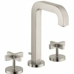 Cheap 🎉 AXOR Citterio Double Cross Handle Widespread Bathroom Sink Faucet in Brushed Nickel 🥰