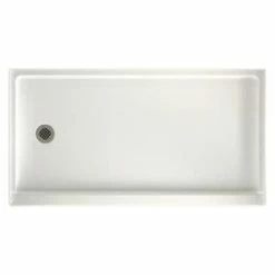 Cheap 🎉 Swan Corporation 60 x 32 in. Solid Surface Rectangle Shower Base with Left Drain in Bisque 😀