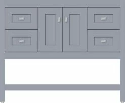 New 😍 Strasser Woodenworks Alki Spa 42 x 21 x 34-1/2 in. Floor Mount Vanity with 4-Drawer in Satin Silver 🛒