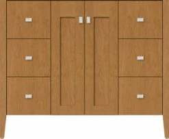 New ✔️ Strasser Woodenworks Newhalem 42 x 21-1/2 x 34-1/2 in. Floor Mount Vanity with 6-Drawer in Natural Cherry 🛒