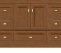New 🌟 Strasser Woodenworks Alki Essence 48 x 21 x 34-1/2 in. Floor Mount Vanity with 7-Drawer in Cinnamon Cherry 🎁