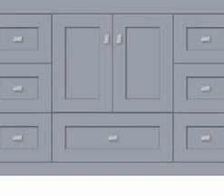 Hot Sale ✨ Strasser Woodenworks Alki Essence 48 x 21 x 34-1/2 in. Floor Mount Vanity with 7-Drawer in Satin Silver 💯