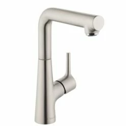 Hot Sale ❤️ Hansgrohe Talis S Deck Mount Bathroom Sink Faucet with Single Lever Handle in Brushed Nickel ✔️