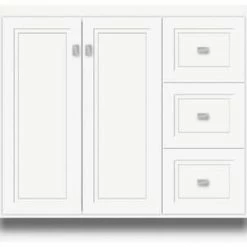 Top 10 😉 Strasser Woodenworks Montlake View 36 x 21 x 34-1/2 in. Floor Mount Vanity with 3-Drawer in Satin White 😀