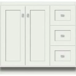 Buy 🌟 Strasser Woodenworks Montlake View 36 x 21 x 34-1/2 in. Floor Mount Vanity with 3-Drawer in Powder Grey 👏