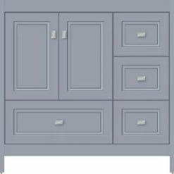 Coupon 🎉 Strasser Woodenworks Alki Essence 36 x 21 x 34-1/2 in. Floor Mount Vanity with 4-Drawer in Satin Silver 🤩