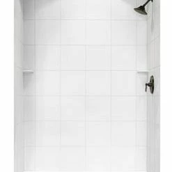 Buy ✔️ Swan Corporation 96 x 36 x 62 in. Swanstone Square Shower Wall Kit in White 🧨
