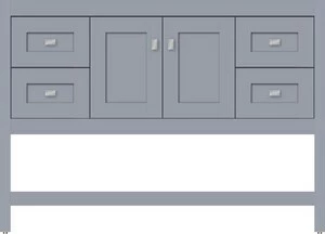 Best Pirce ๐ Strasser Woodenworks Alki Spa 48 x 21 x 34-1/2 in. Floor Mount Vanity with 4-Drawer in Satin Silver ๐