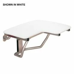 Hot Sale 😀 Swan Corporation ADA Fold Shower Seat for Right Seat Wall in White 🧨