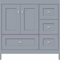 Flash Sale 🤩 Strasser Woodenworks Alki Essence 36 x 21 x 34-1/2 in. Floor Mount Vanity with 4-Drawer in Satin Silver 😍