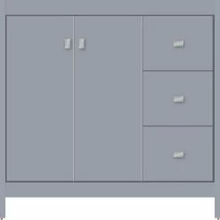 Hot Sale 🤩 Strasser Woodenworks Alki View 36 x 21 x 34-1/2 in. Floor Mount Vanity with 3-Drawer in Satin Silver 🔔